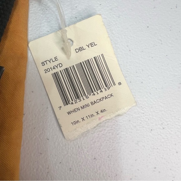 Kipling When Mini Backpack DBL Yellow Orange NWT Cinch School Travel Academia - Picture 6 of 7